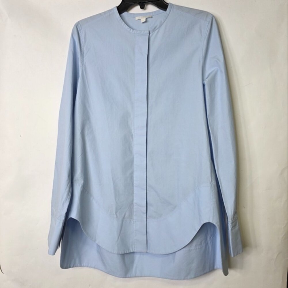 COS buttondown long sleeves collarless shirt